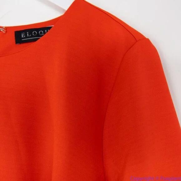 NEW Eloquii red scuba dress flare sleeves in red, size 18 - Picture 9 of 15